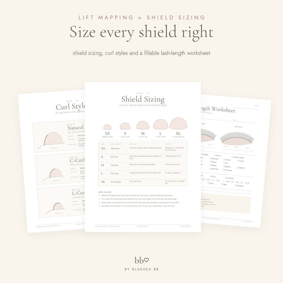 Lift mapping and silicone shield sizing guide
