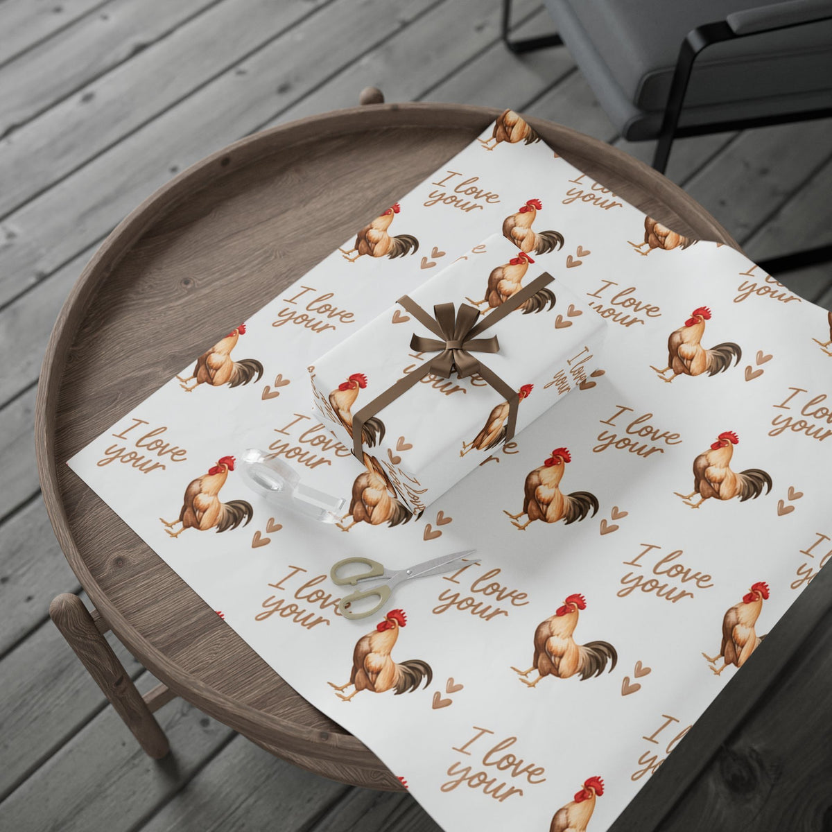 I Love Your Rooster Wrapping Paper