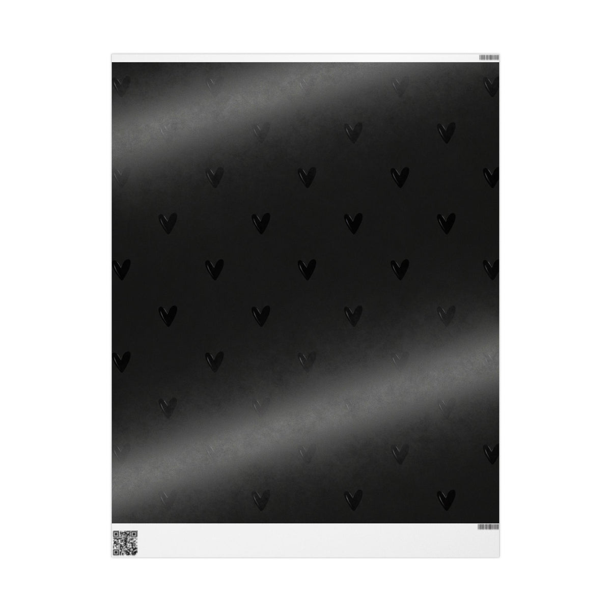 Black on Black Hearts Wrapping Paper