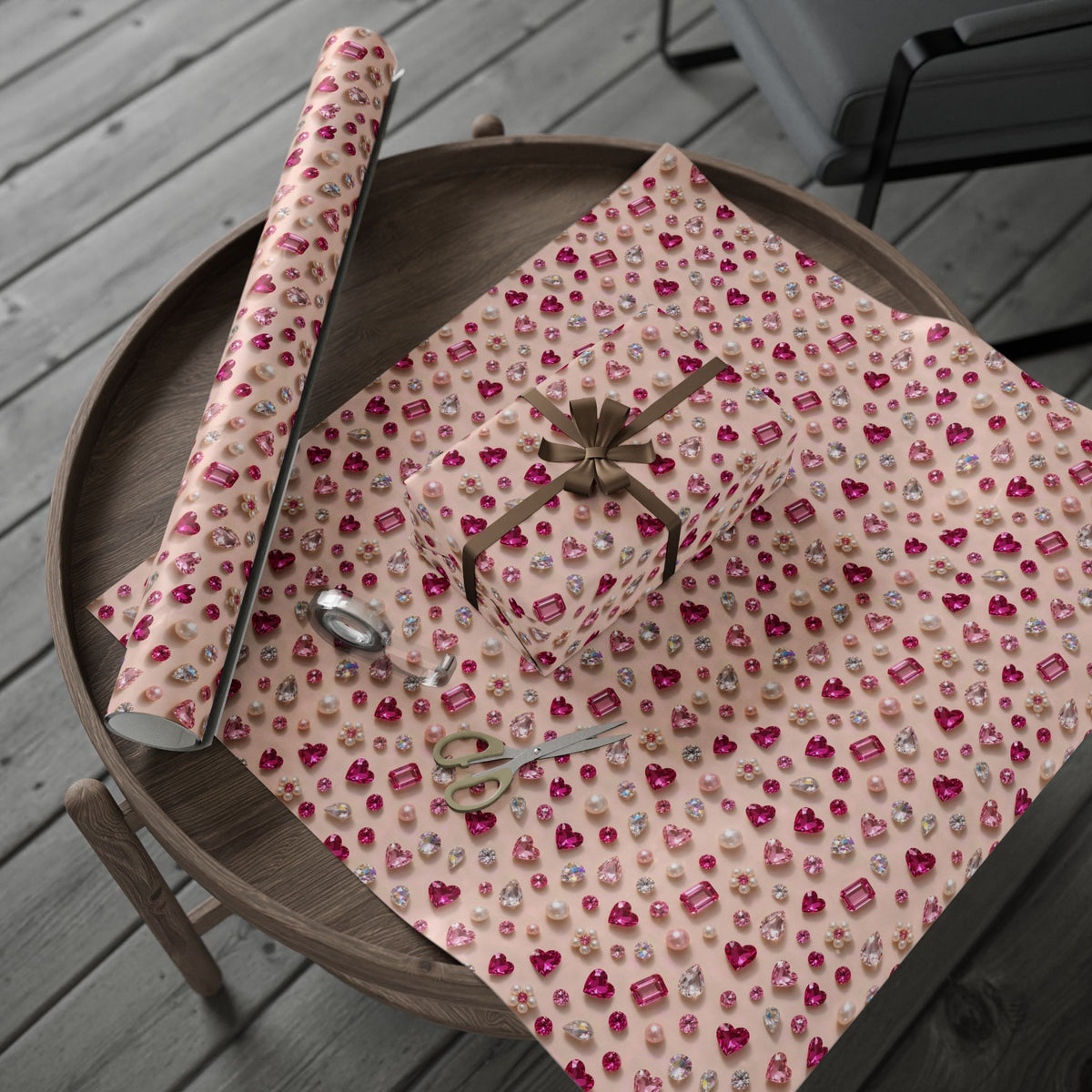 Pink Gems & Pearls Wrapping Paper