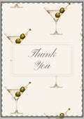 Cream Dirty Martini Thank You Card