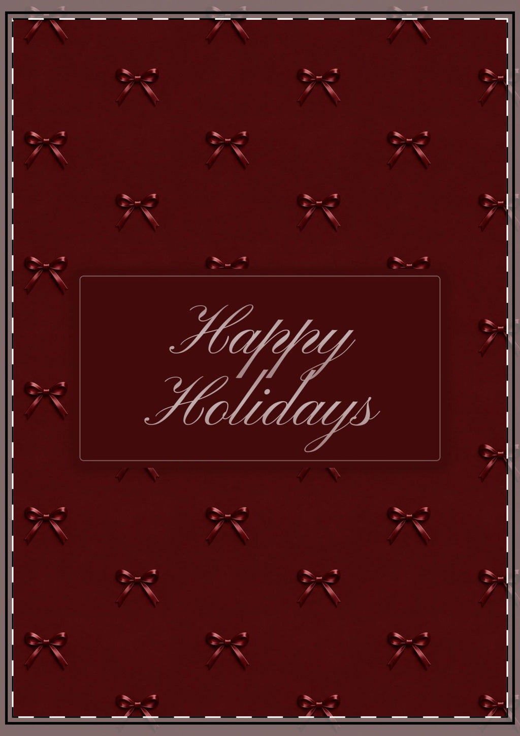 Maroon Bows Holiday Card