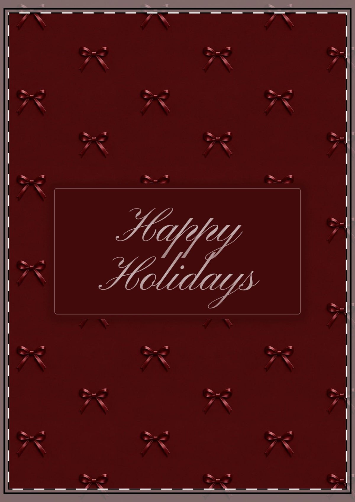 Maroon Bows Holiday Card