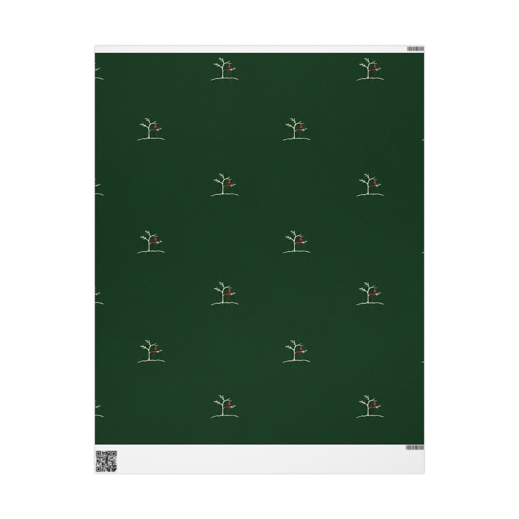 Forest Green Minimal Tree Wrapping Paper