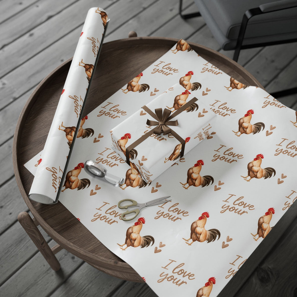 I Love Your Rooster Wrapping Paper