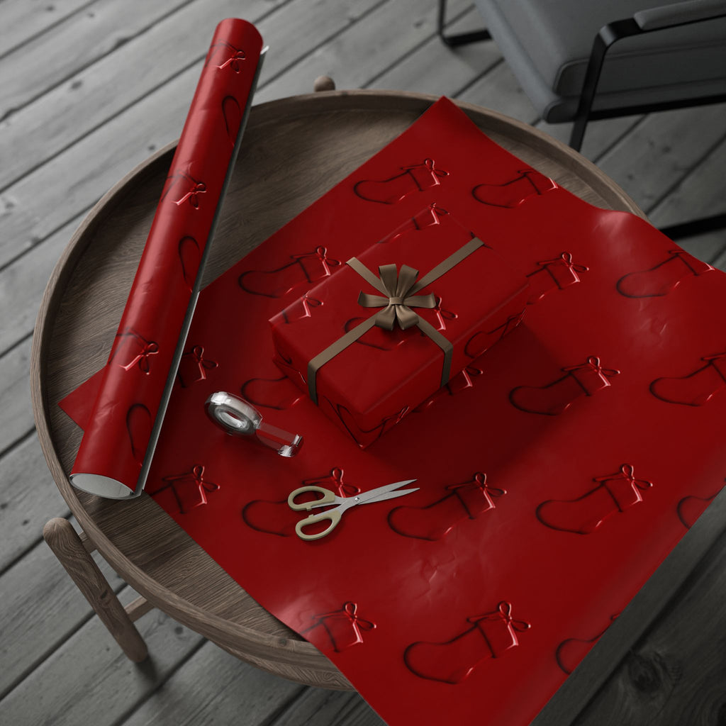 Red Stockings Christmas Wrapping Paper