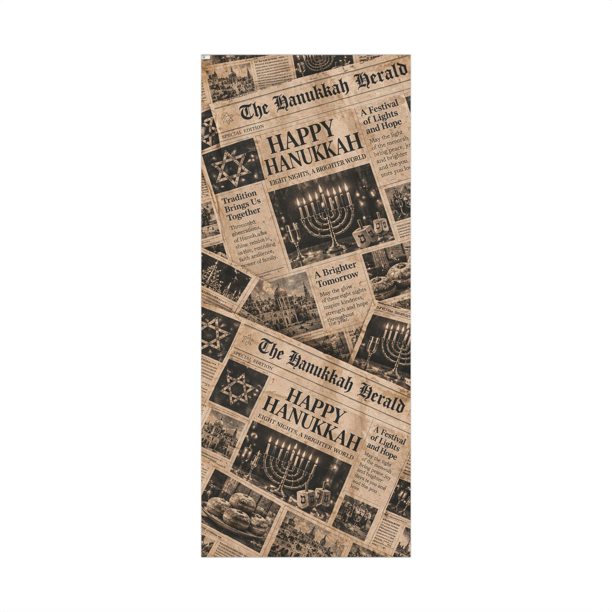 The Hanukkah Herald Wrapping Paper – Full Spread 29x72