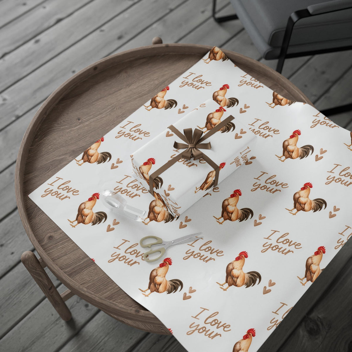 I Love Your Rooster Wrapping Paper