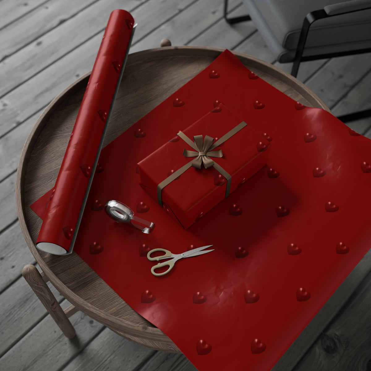 Red Hearts Wrapping Paper