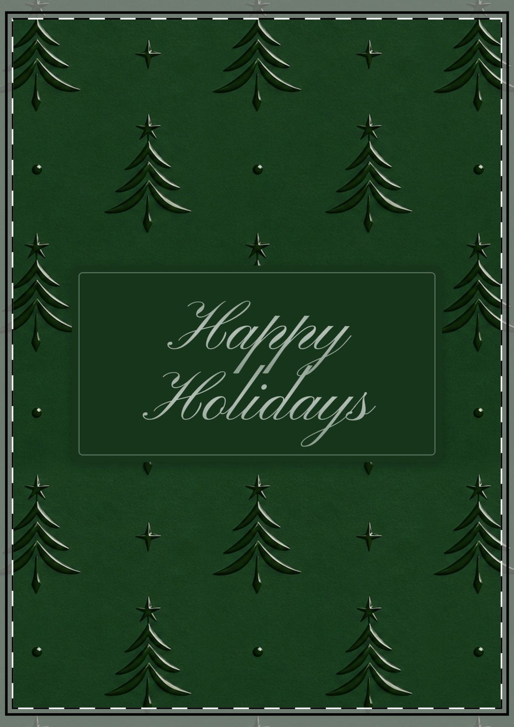 Green Embossed Trees Holiday Card