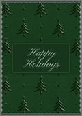 Green Embossed Trees Holiday Card