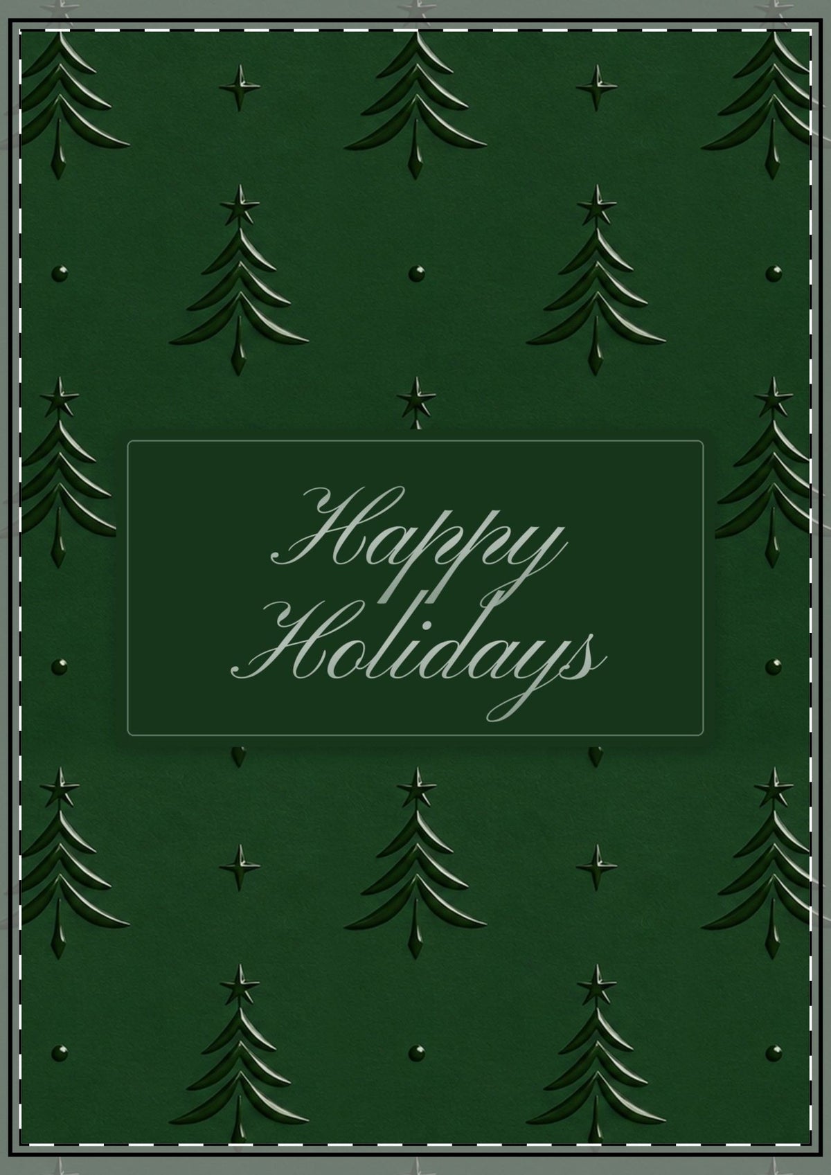 Green Embossed Trees Holiday Card