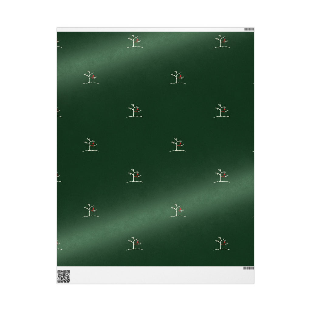 Forest Green Minimal Tree Wrapping Paper