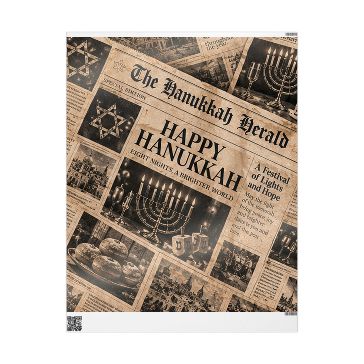 The Hanukkah Herald Wrapping Paper