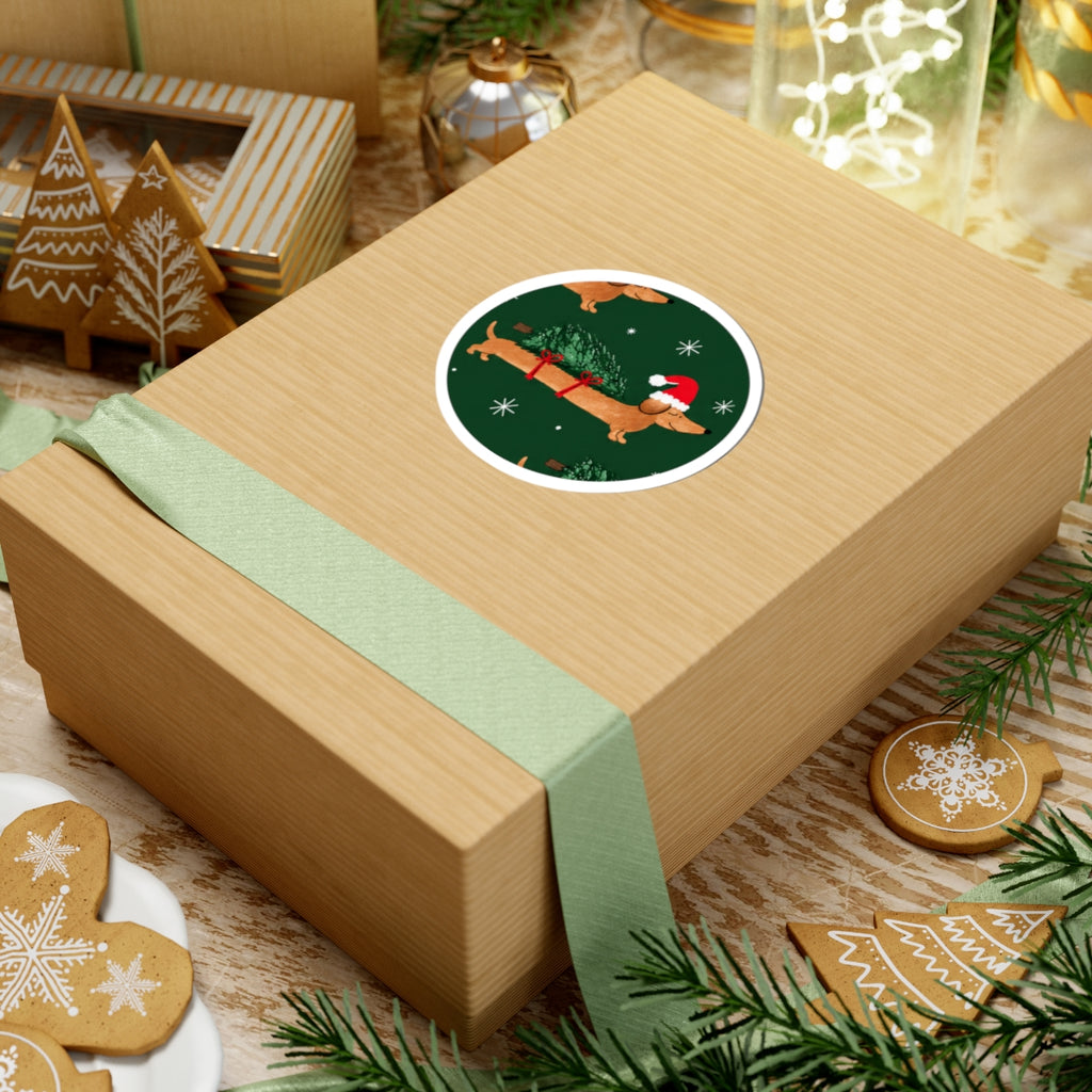 Christmas Dachshund Sticker
