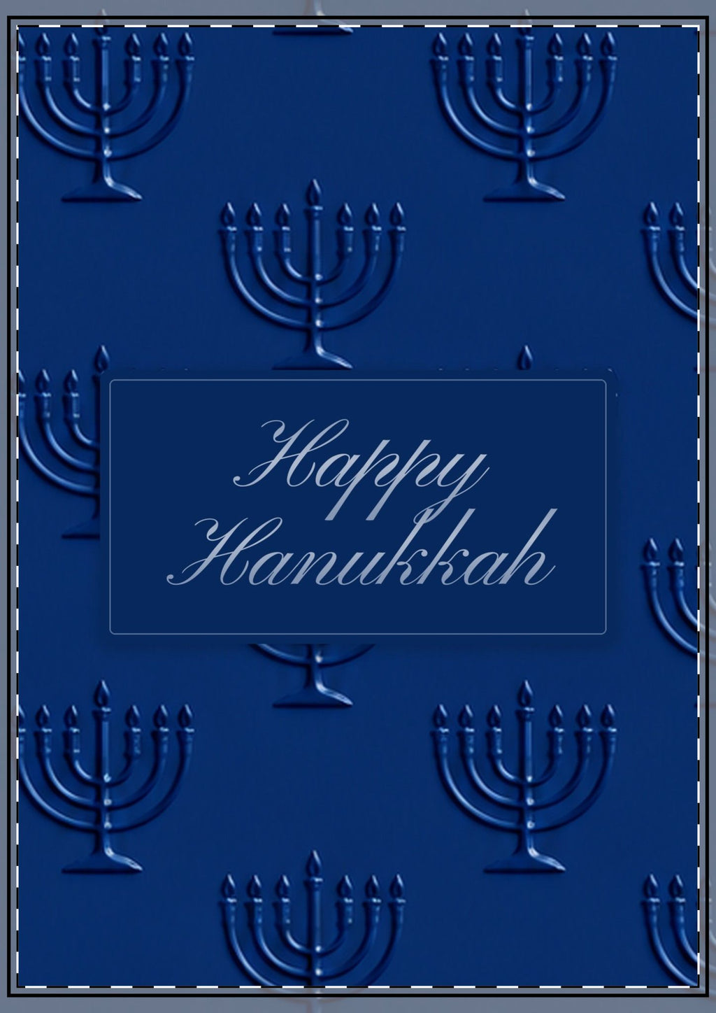Blue Menorah Hanukkah Card
