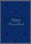 Blue Menorah Hanukkah Card