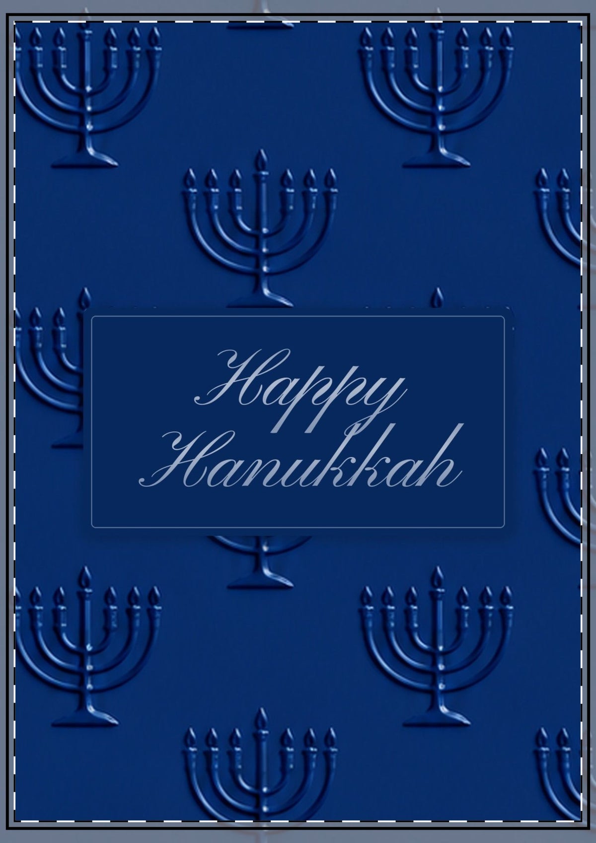 Blue Menorah Hanukkah Card