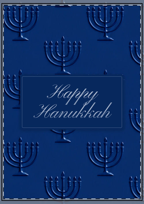 Blue Menorah Hanukkah Card