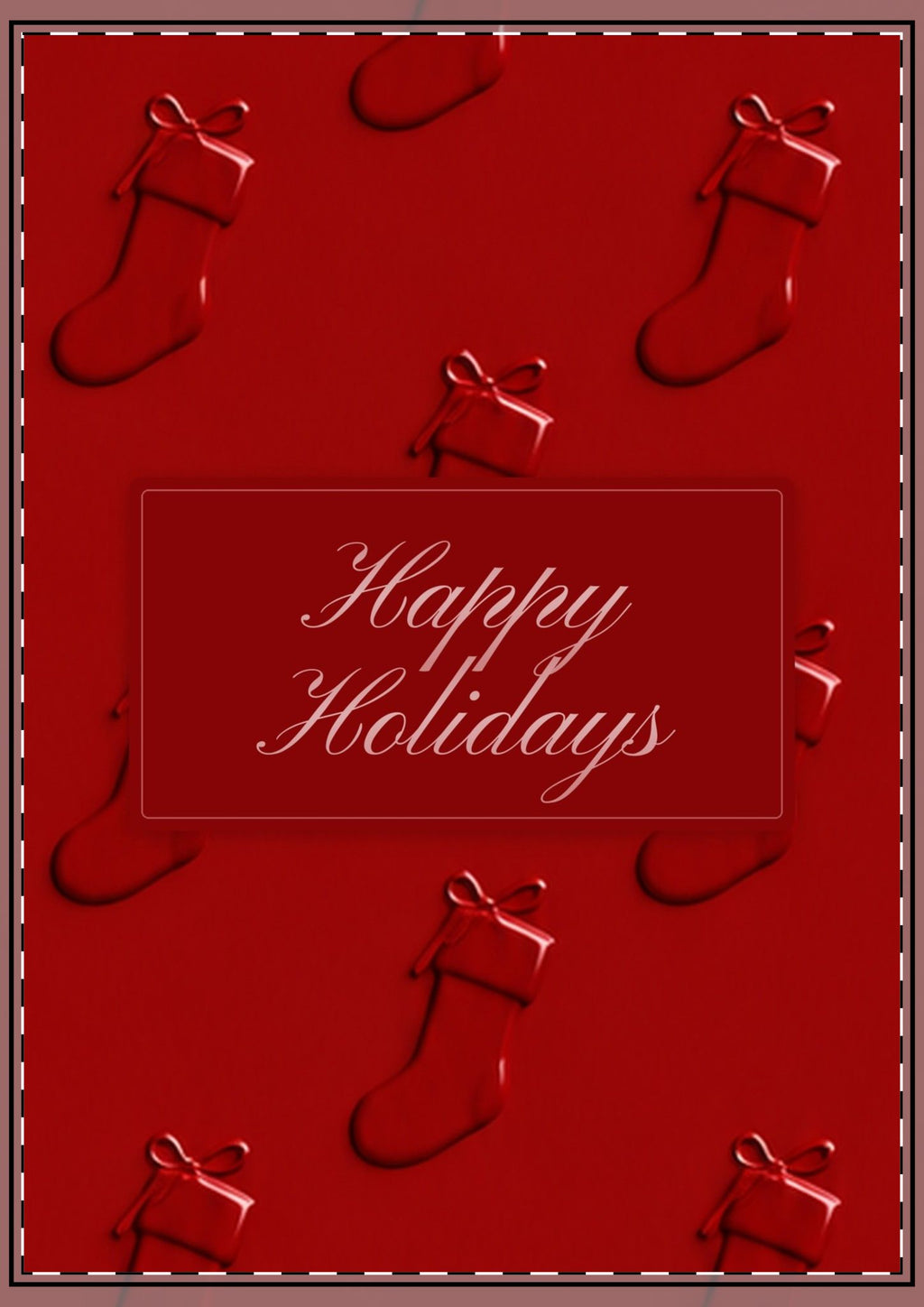 Red Stockings Holiday Card