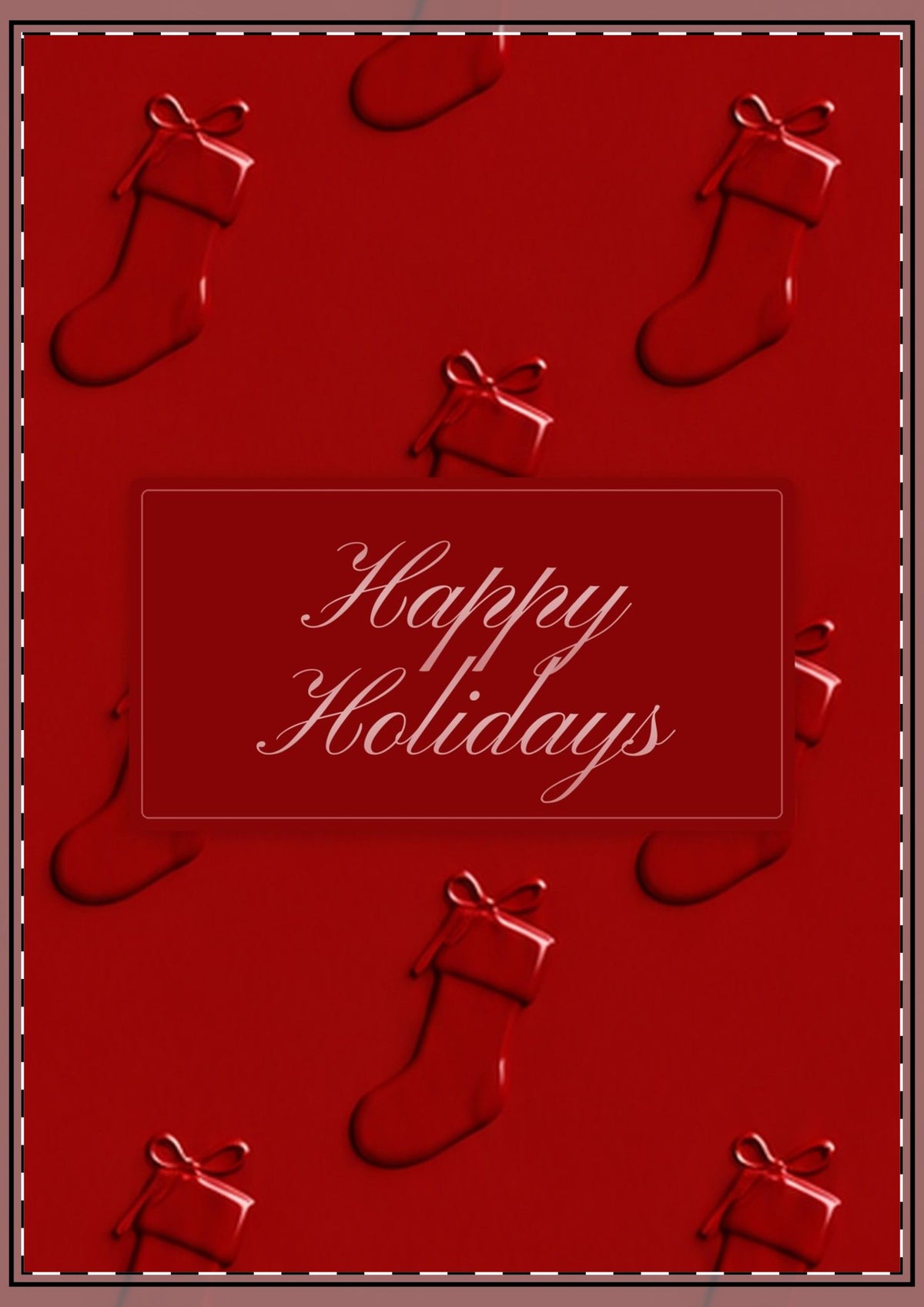 Red Stockings Holiday Card