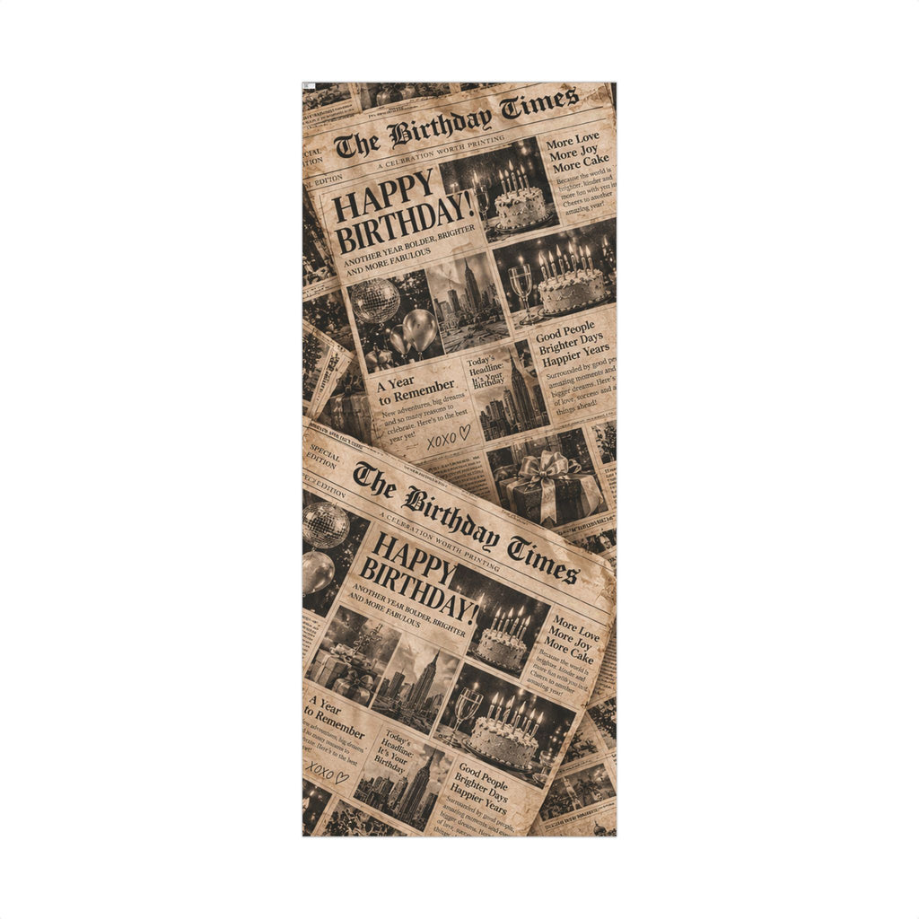 The Birthday Times Wrapping Paper – Full Spread 29x72