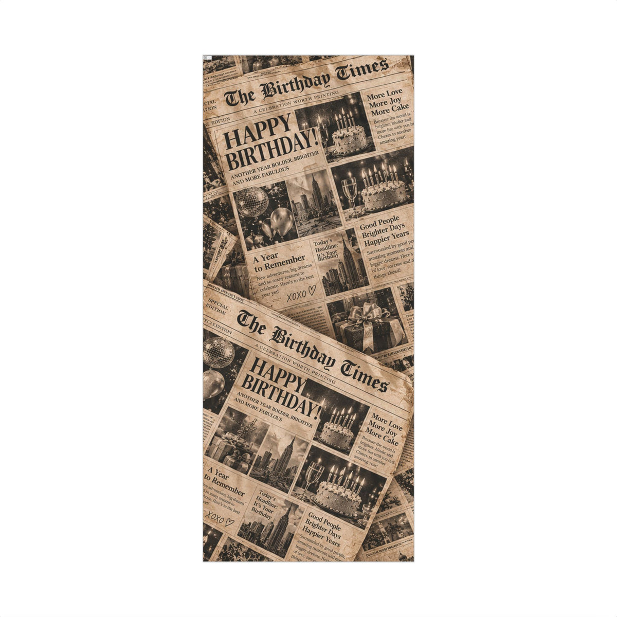 The Birthday Times Wrapping Paper – Full Spread 29x72