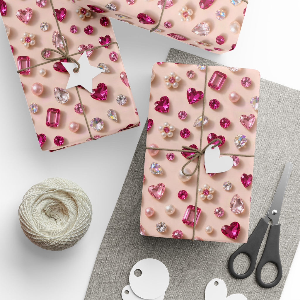 Pink Gems & Pearls Wrapping Paper