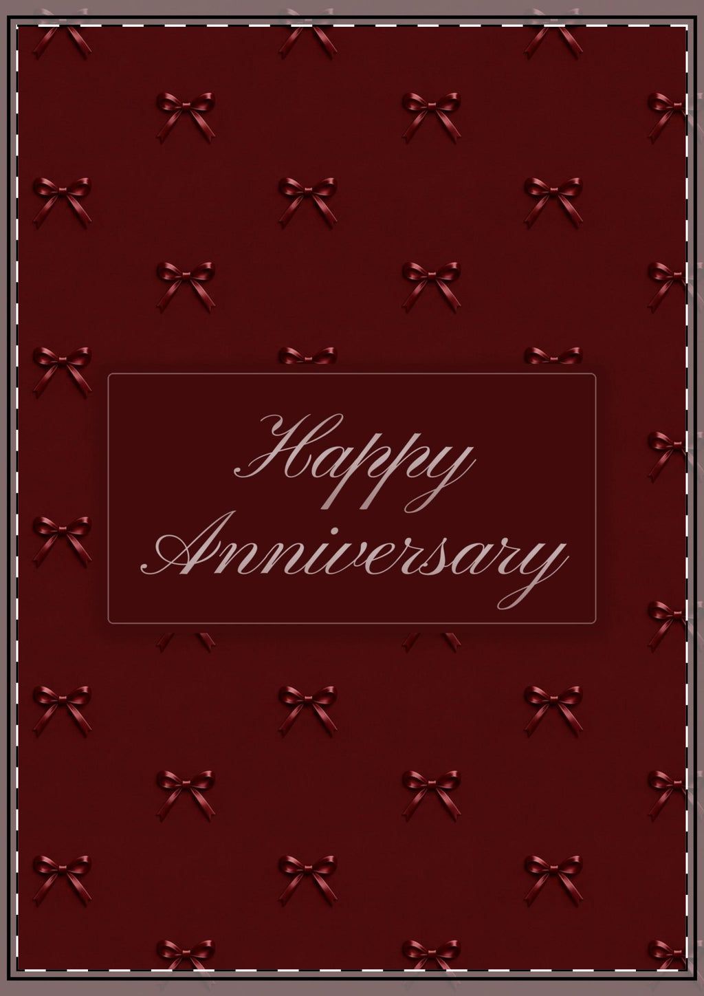 Maroon Bows Happy Anniversary Card