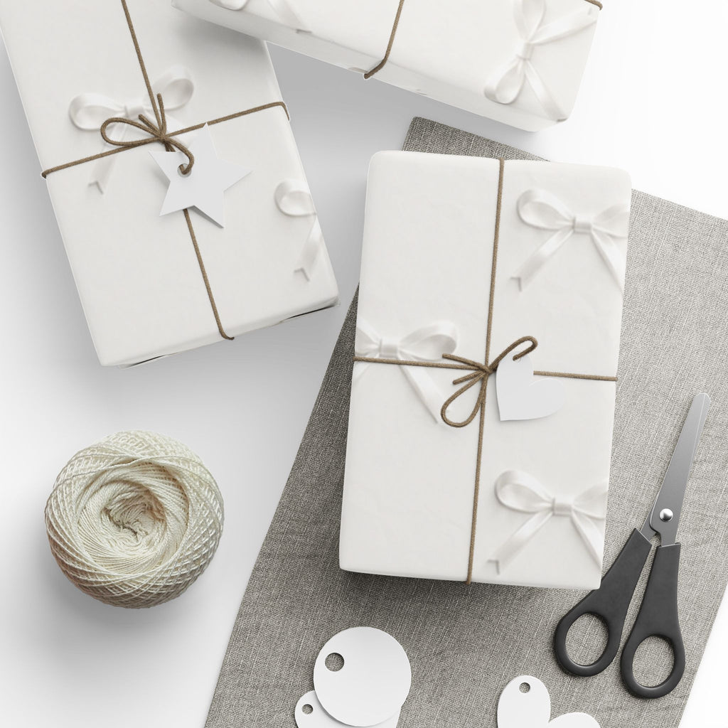 White Bows Designer Wrapping Paper