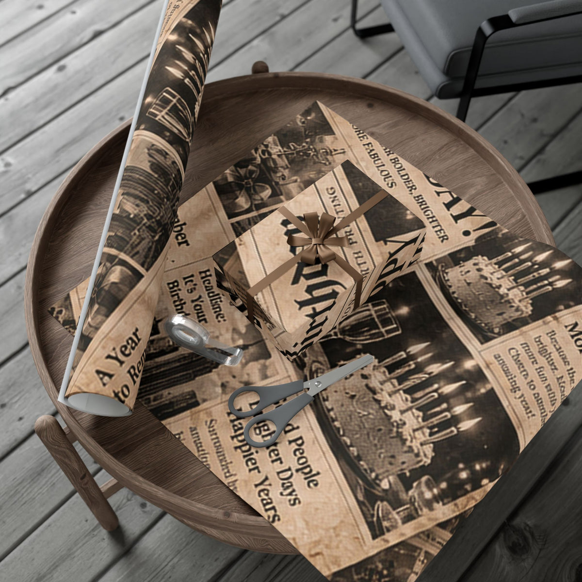 The Birthday Times Wrapping Paper – Full Spread 29x72