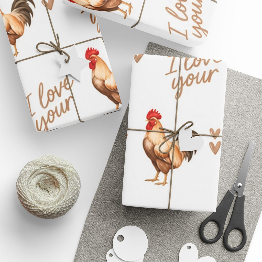 I Love Your Rooster Wrapping Paper