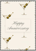 Cream Dirty Martini Happy Anniversary Card