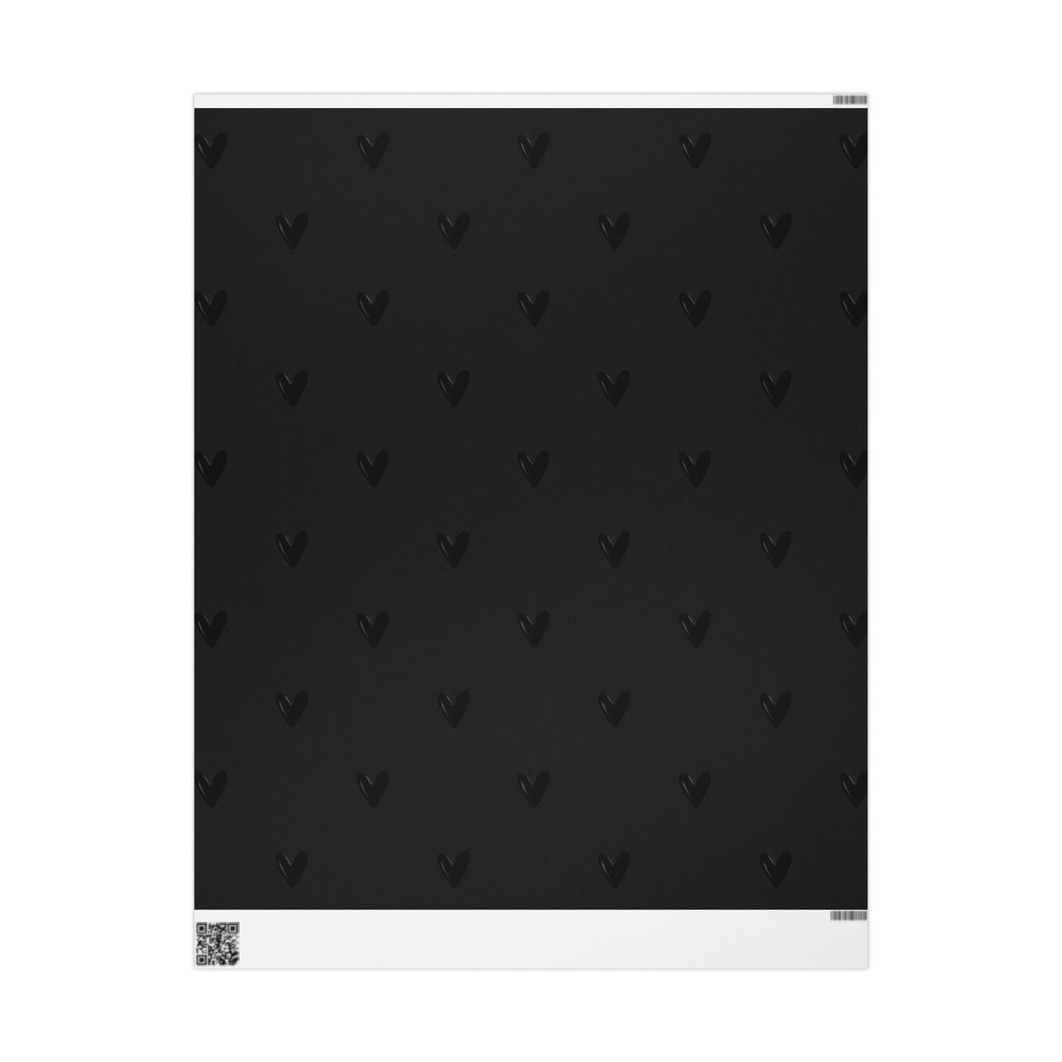 Black on Black Hearts Wrapping Paper
