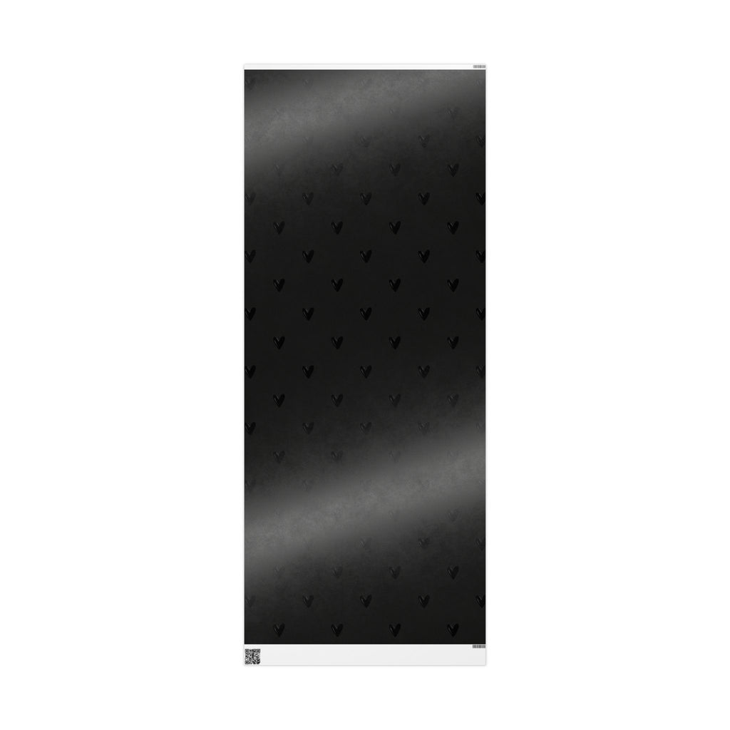 Black on Black Hearts Wrapping Paper