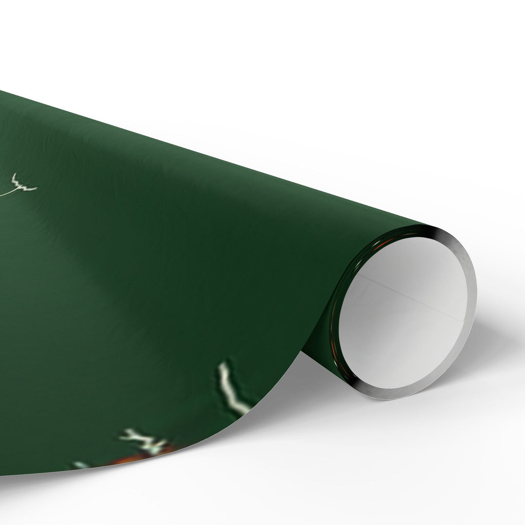 Forest Green Minimal Tree Wrapping Paper