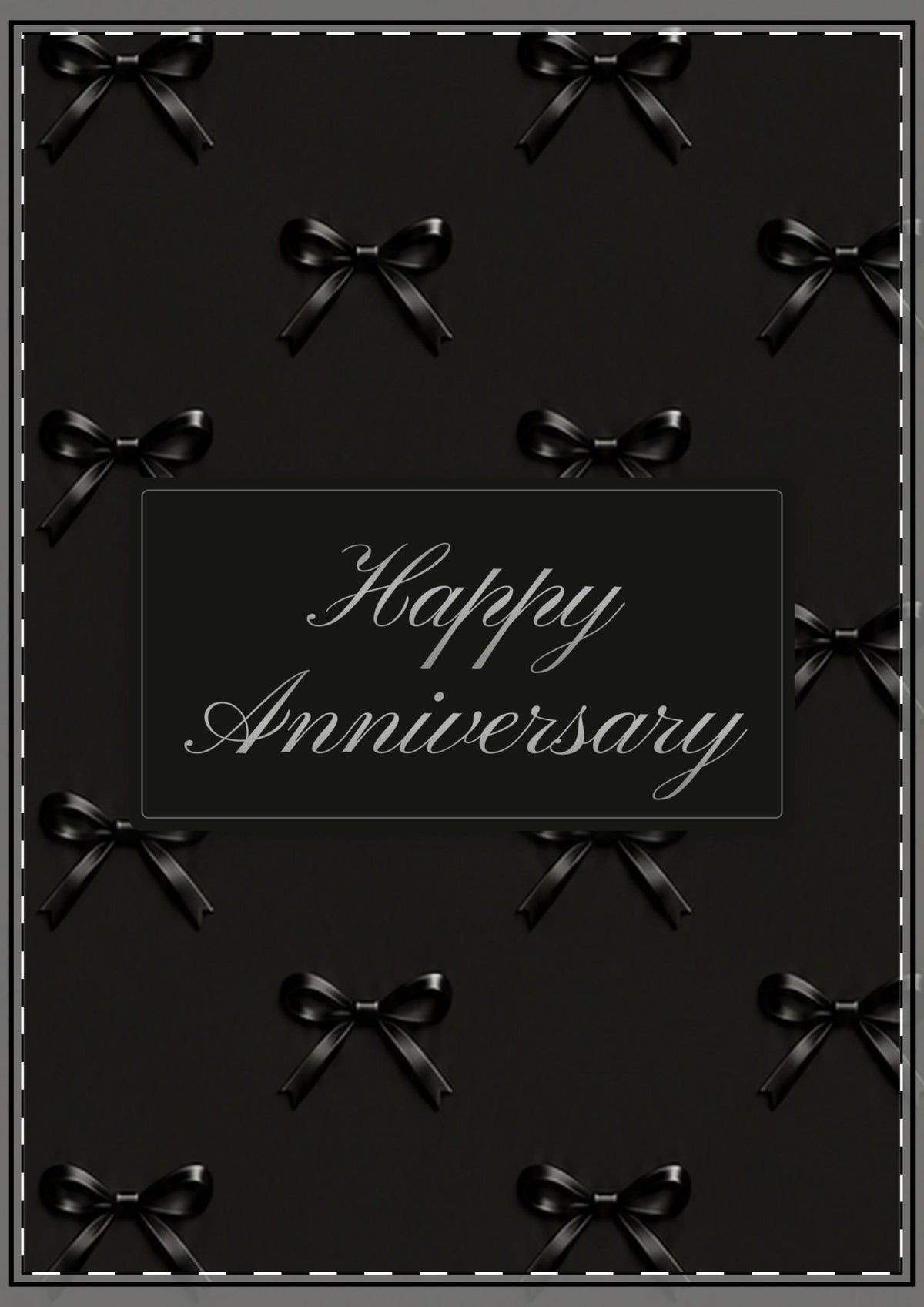 Black Bows Happy Anniversary Card
