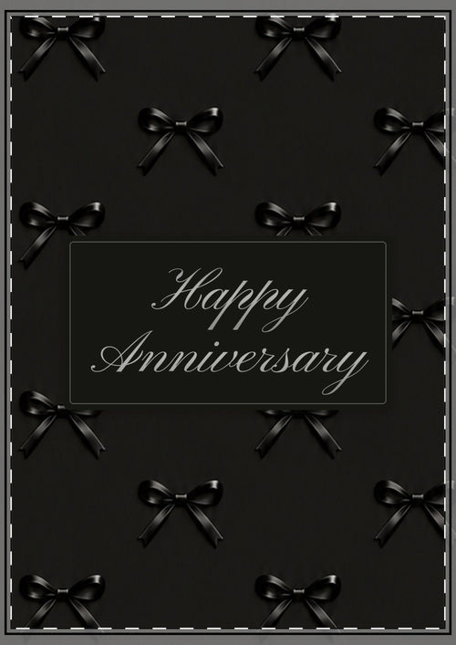 Black Bows Happy Anniversary Card