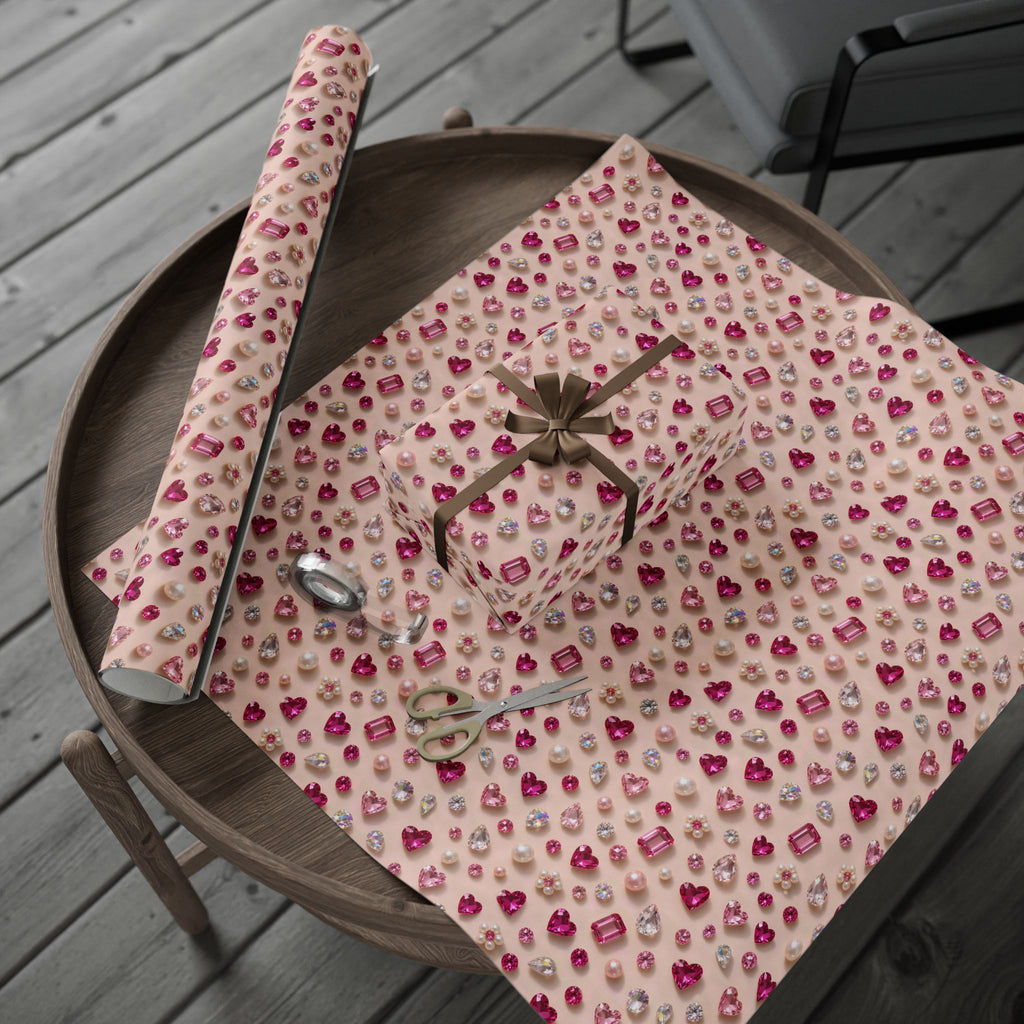 Pink Gems & Pearls Wrapping Paper