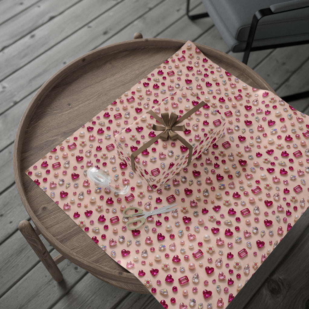 Pink Gems & Pearls Wrapping Paper