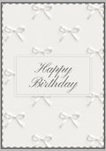 White Bows Happy Birthday Card