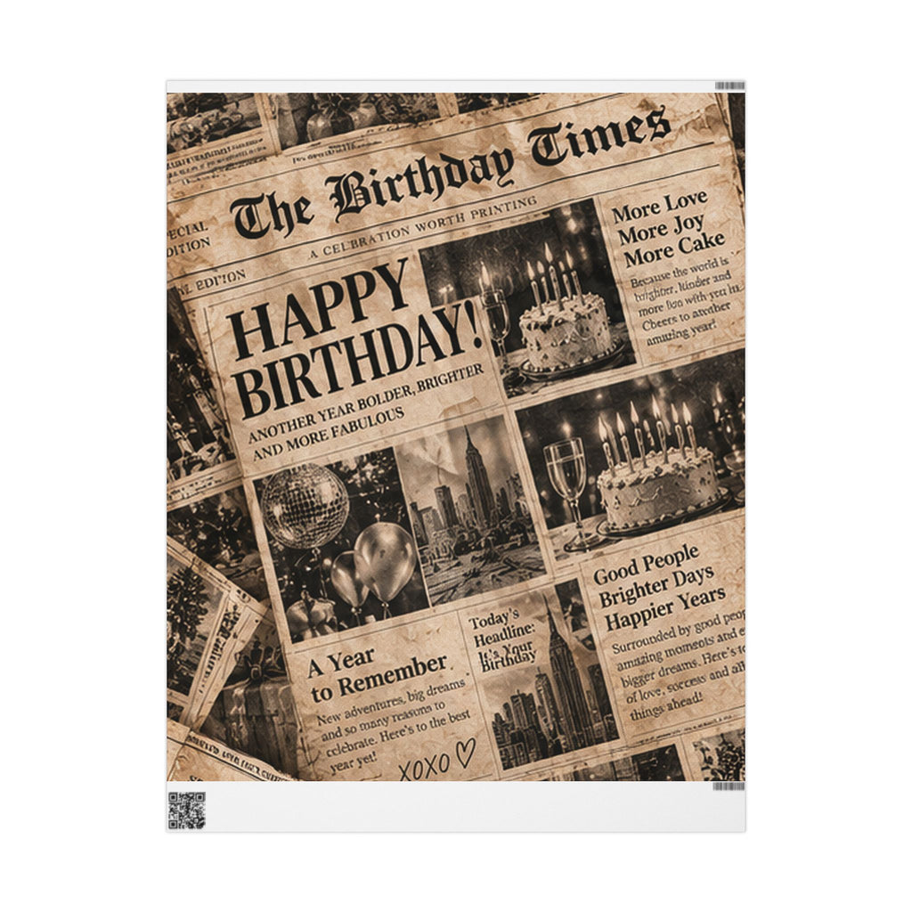 The Birthday Times Wrapping Paper
