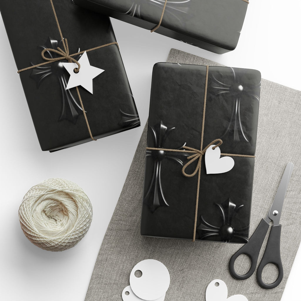 Black Gothic Cross Wrapping Paper