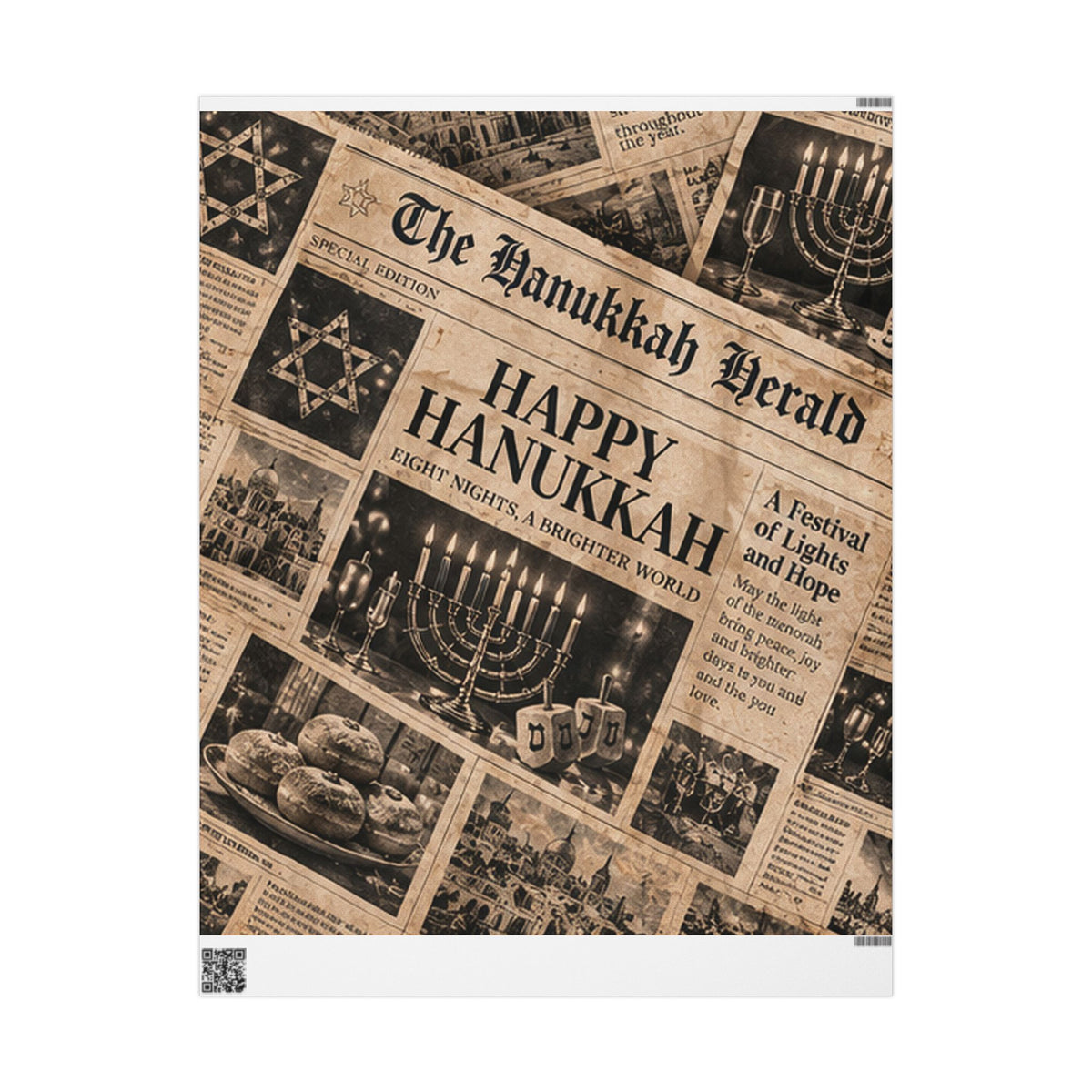 The Hanukkah Herald Wrapping Paper