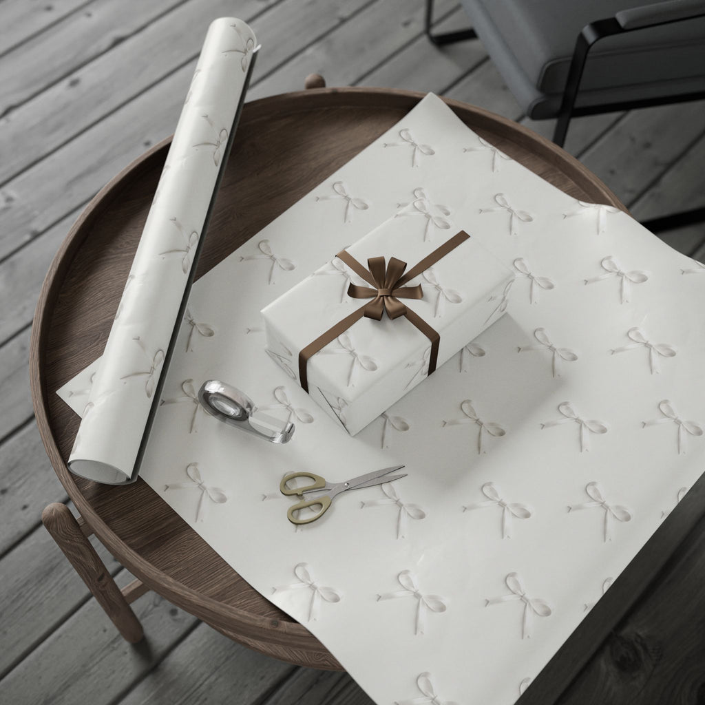 White Bows Designer Wrapping Paper