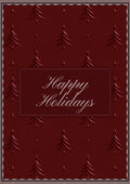 Maroon Embossed Trees Holiday Card