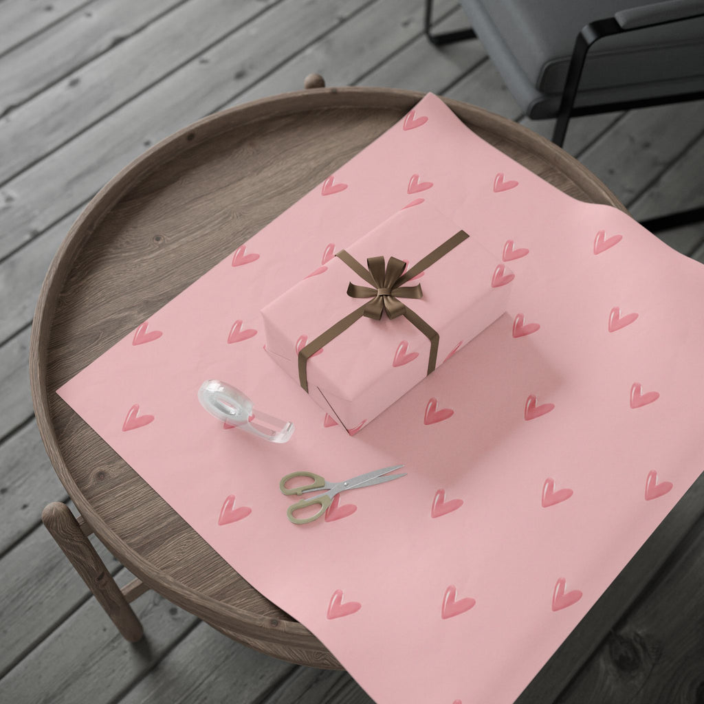 Pink on Pink Hearts Wrapping Paper
