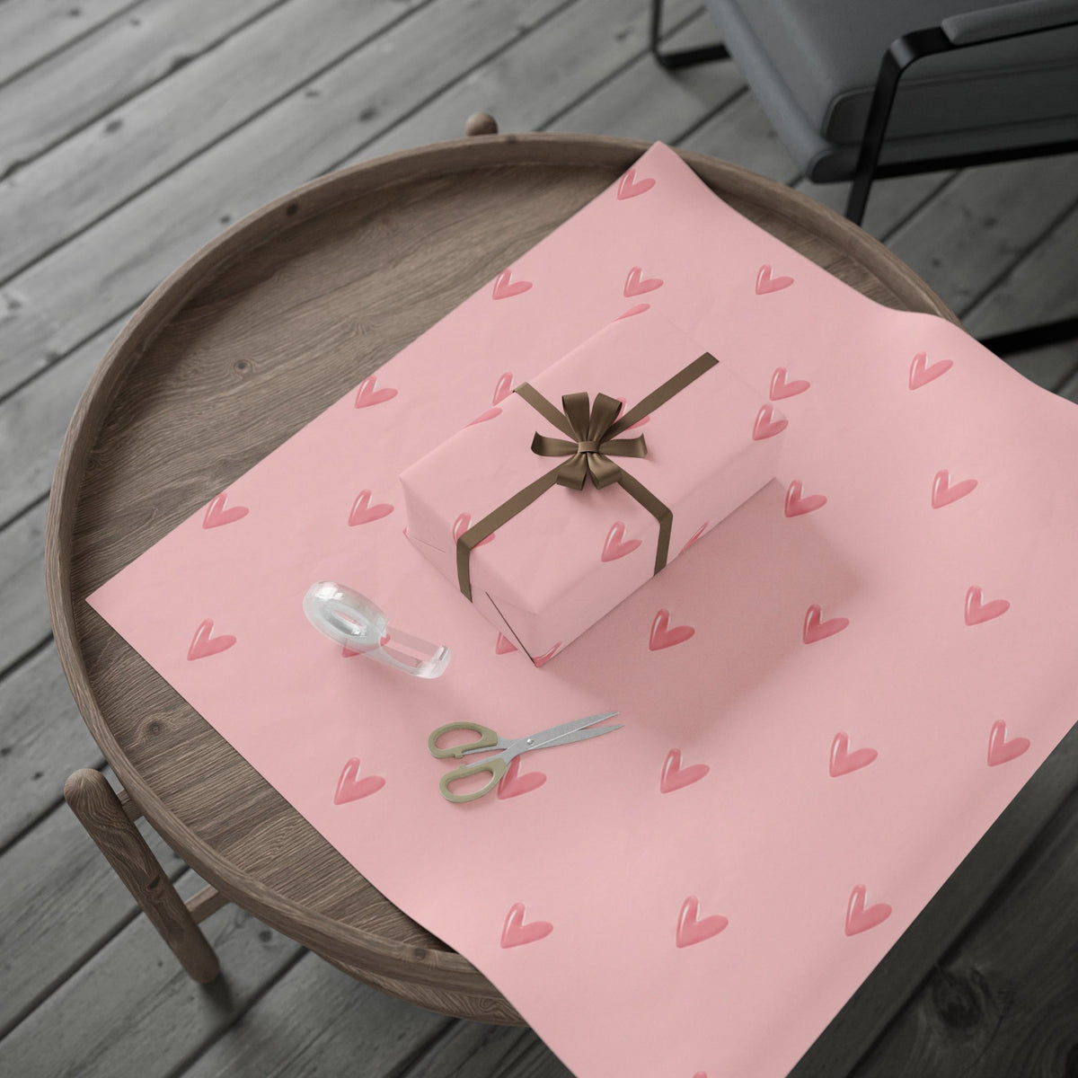 Pink on Pink Hearts Wrapping Paper