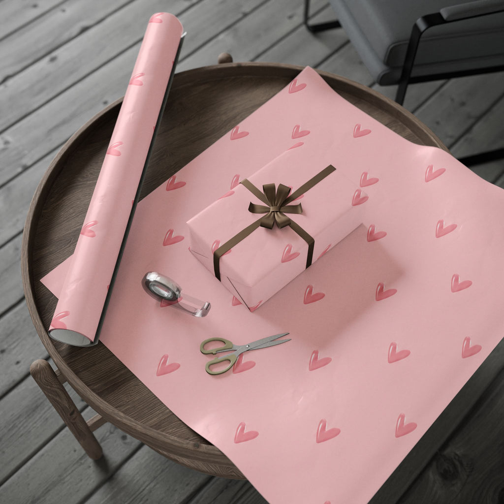 Pink on Pink Hearts Wrapping Paper