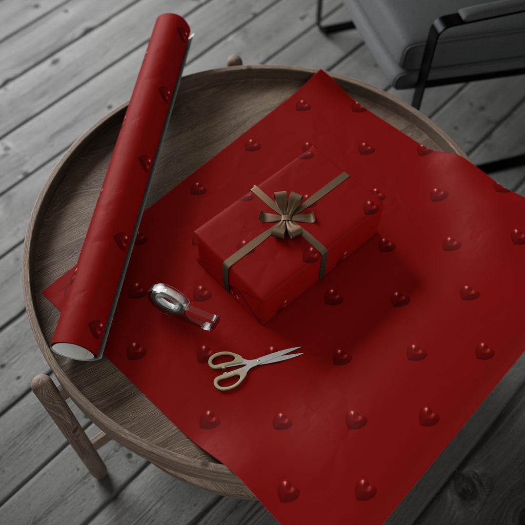 Red Hearts Wrapping Paper